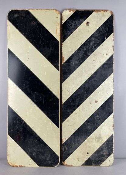 Group of 2 Vintage Metal Warning Signs