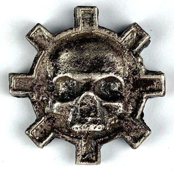 2024 The Bearded Artisan Pours Skull Gear .51 oz .999 Silver Custom Art Pour