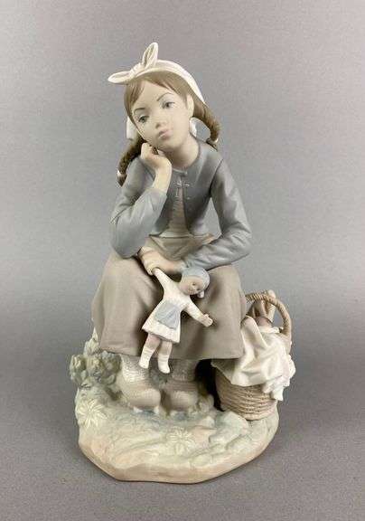 Lladro Porcelain Girl with Doll Figurine