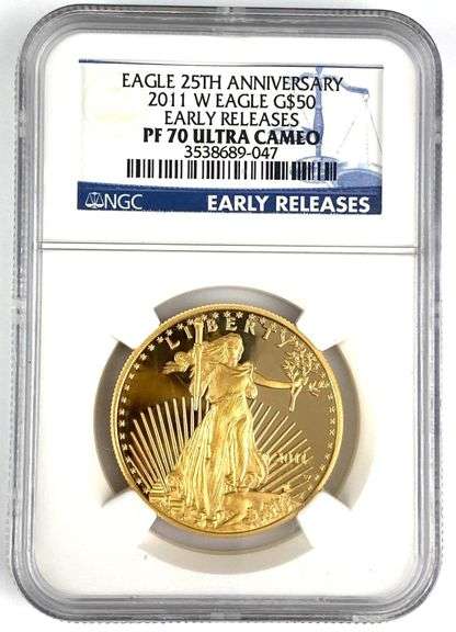 NGC Graded 2011 W $50 US 1 oz American Gold Eagle PF70