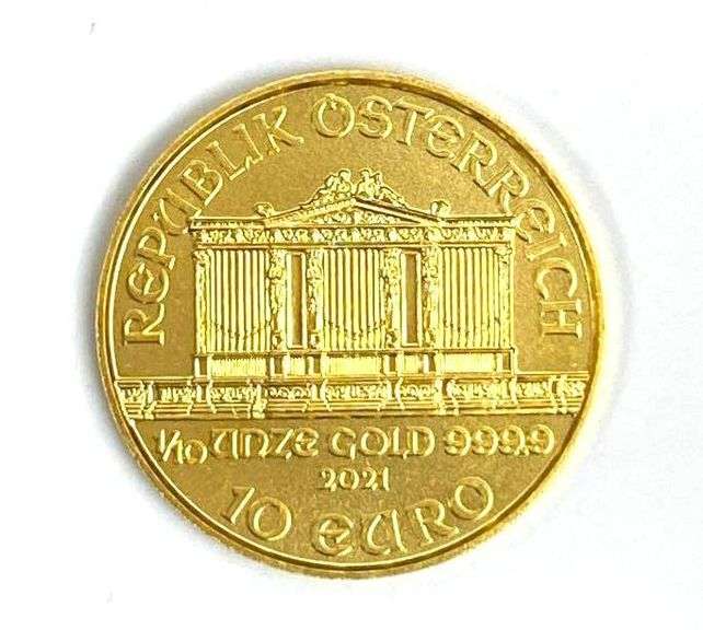 2021 Republik Osterreich 10 Euro Philharmonic 1/10oz .999 Fine Gold Coin