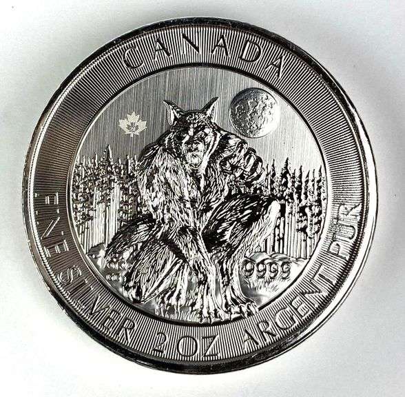 Silver Rounds Werewolf 2021 Canada $10 Werewolf with Maple Leaf Privy 2 oz .999 Fine Silver ...