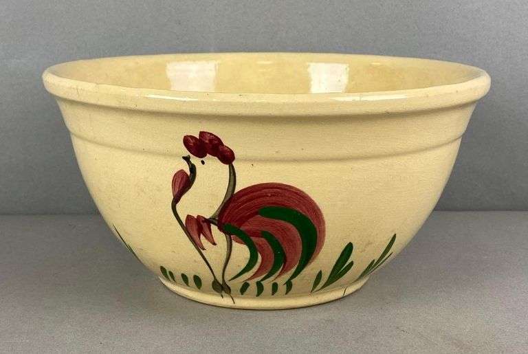 Vintage Oven Ware Watt Pottery Rooster Mixing Bowl