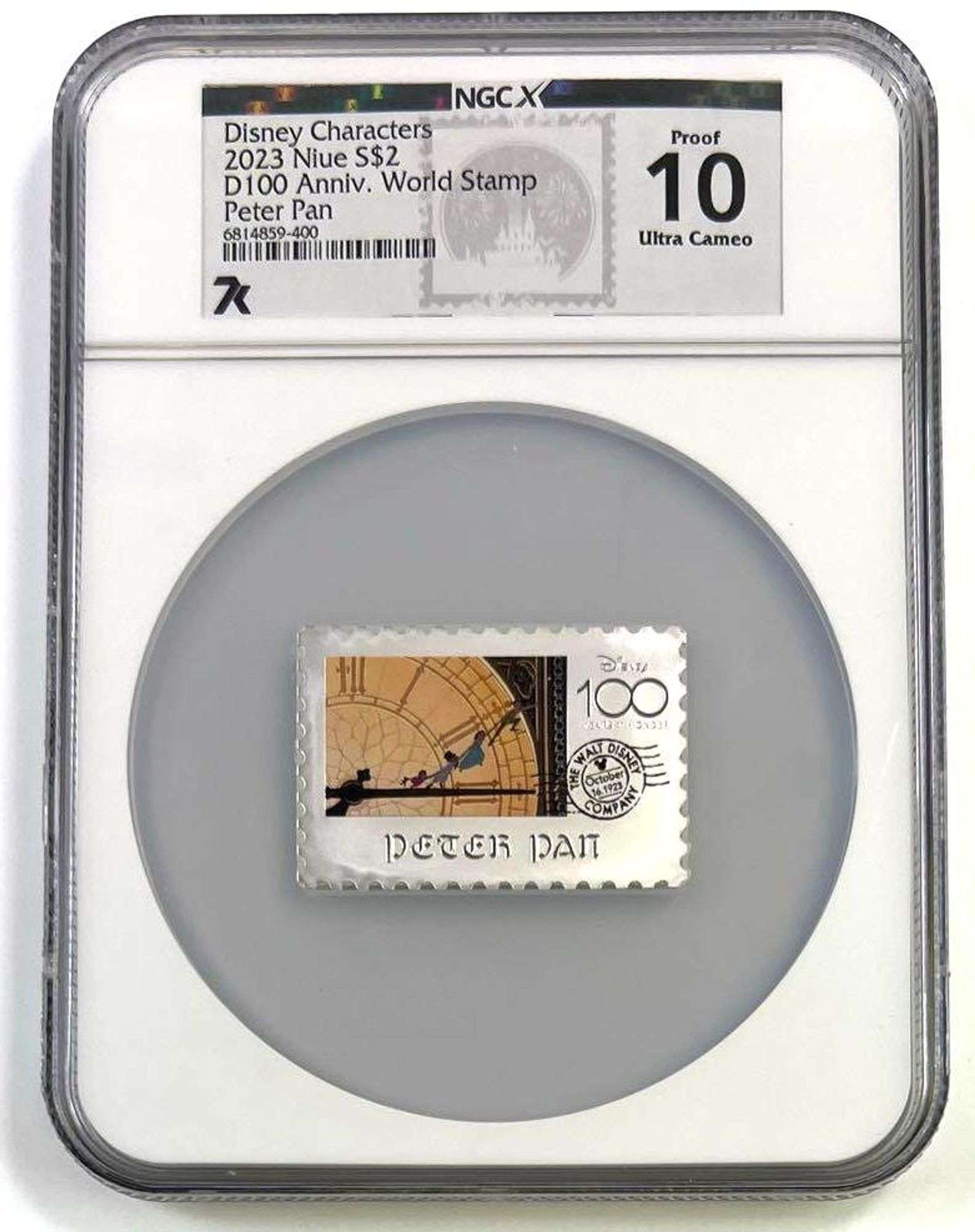 最高鑑定　NGC PF70 UC 2023 ニウエ ディズニー銀貨　ピーターパン 2023 Niue Disney 100 Peter Pan World Stamp 1 oz .999 Fine Silver