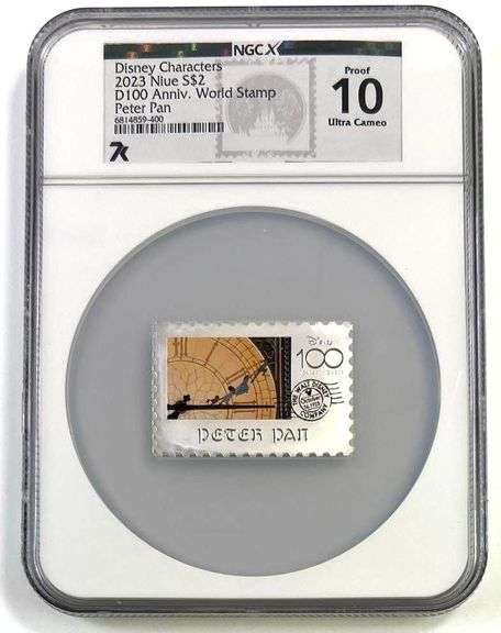 2023 Niue Disney 100 Peter Pan World Stamp 1 oz .999 Fine Silver