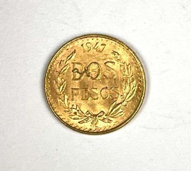 1947 Mexico Dos Pesos Gold Coin