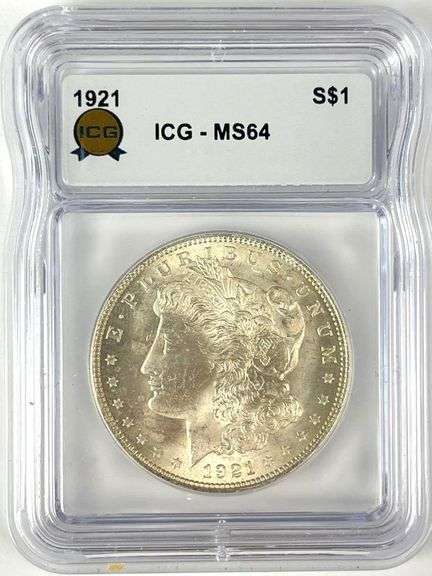 1921 US Morgan Silver Dollar ICG MS64