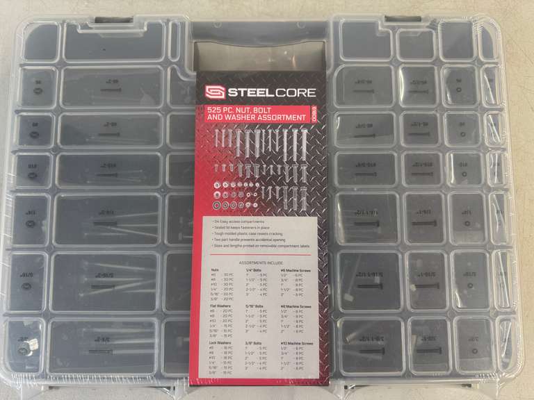 Unused 525 Pc Nut, Bolt, Washer Set