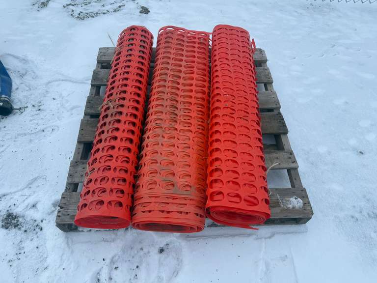 (3) Rolls of Orange Snow/Safety Fence 4' Tall
