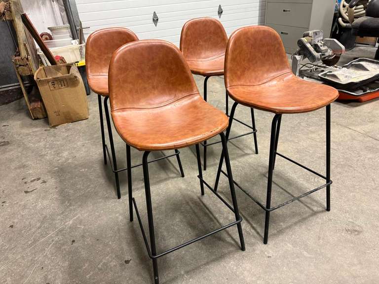 (4) Faux Leather Stools