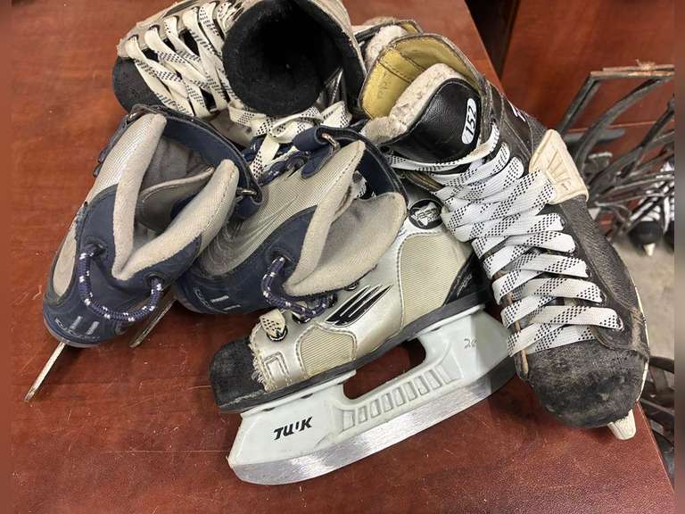 (3) Pairs of Jr Hockey Skates