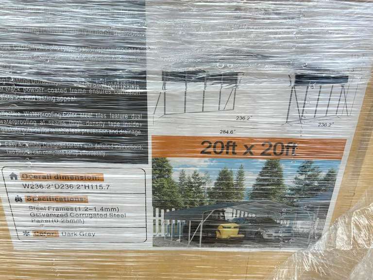 Unused Sclanch 20'x20' Car Port Model SDLC2020