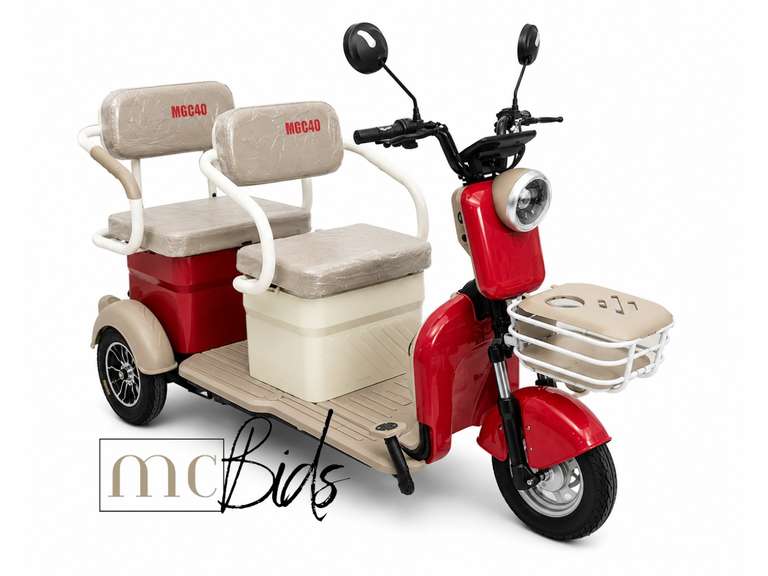 Unused Electric 3 Wheel Mini Golf Cart Model MGC40-Red