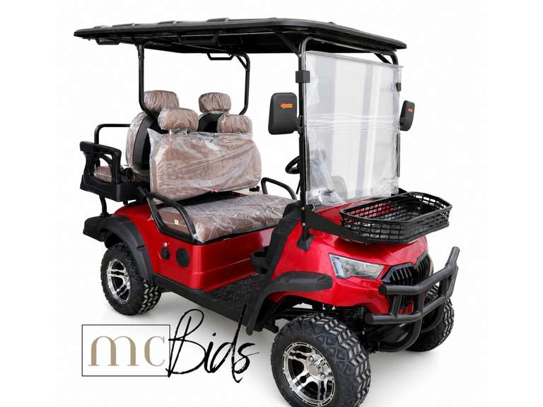 Unused Red 4-Seater Electric Golf Cart