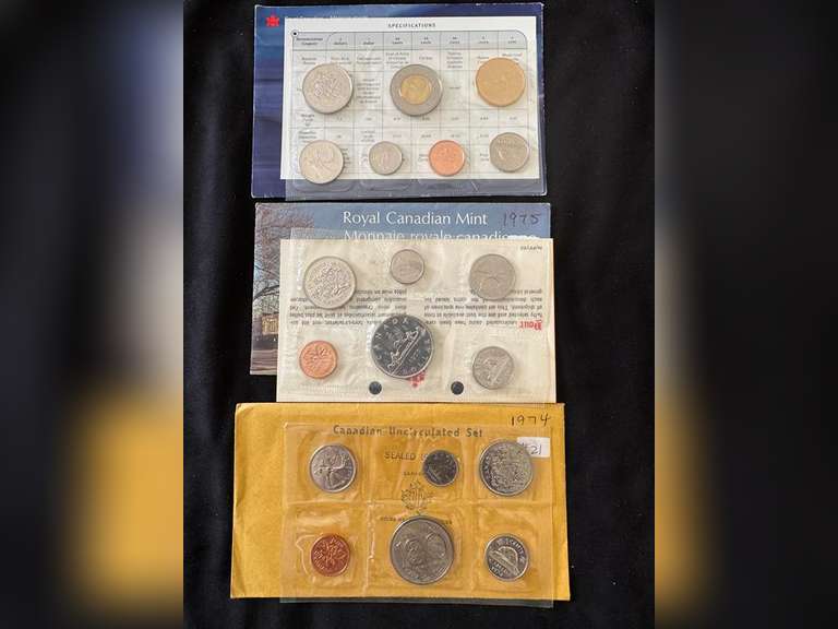1974, 1975 & 1999 Cdn UNC Coin Sets