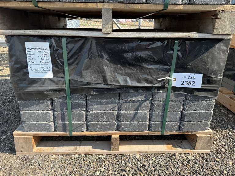Approx (240) 8'' x 6'' x 2 3/8'' Charcoal Roman Pavers