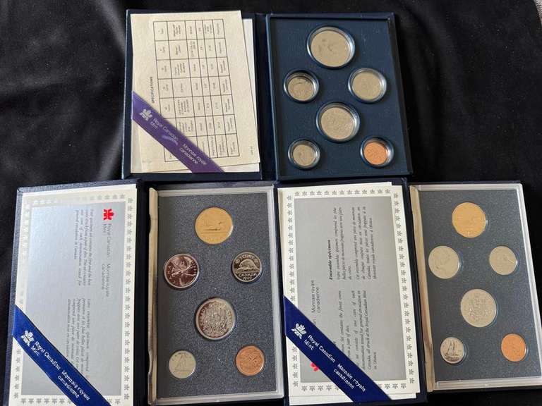 1984, 1989 & 1991 Cdn Specimen Coin Sets