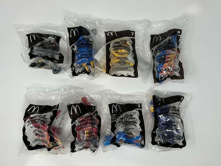 Set of (8) Power Rangers & Dino Thunder Happy Meal Toys