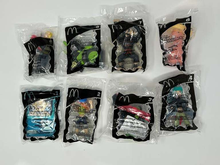 Set of (8) Kim Possible Happy Meal Toys