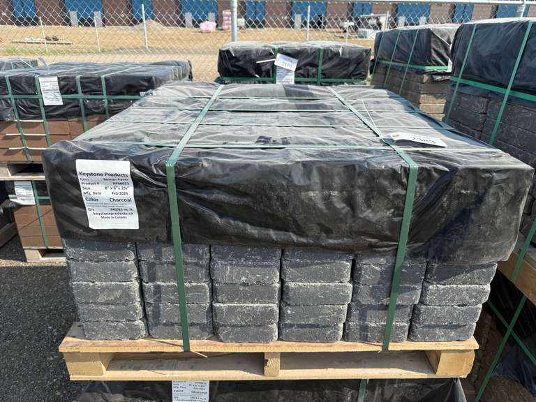 Approx (240) 8'' x 6'' x 3 2/8'' Charcoal Roman Pavers