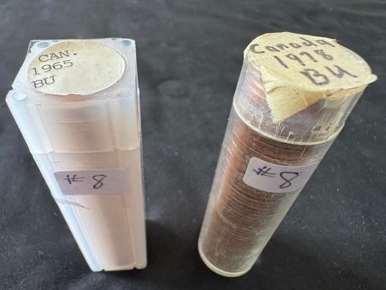 (2) 1965, 1978 Cdn UNC Penny Rolls