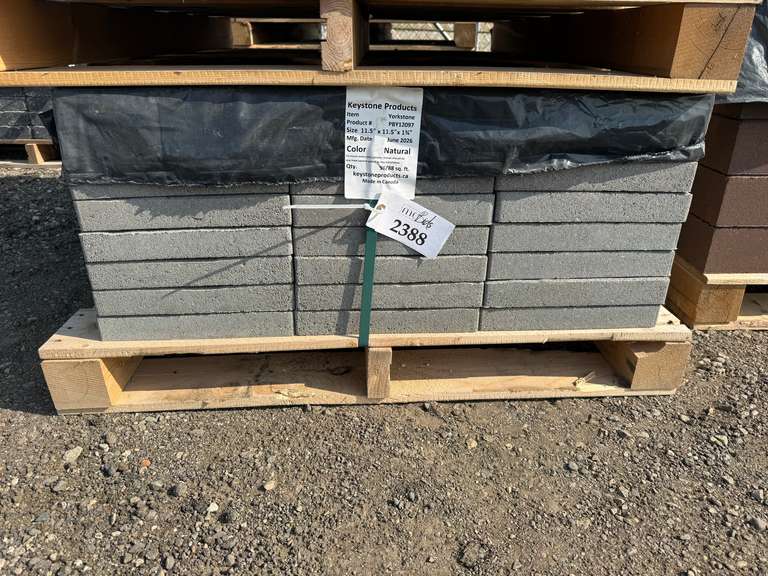 Approx (96) 11.5" x 11.5" x 1 3/4" Natural Yorkstone Pavers