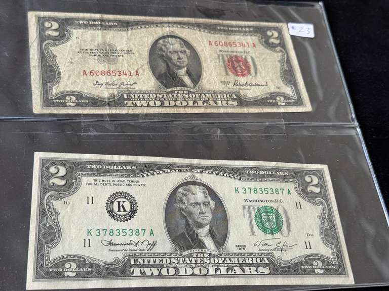 (2) 1953 & 1976, U.S. $2 Bank Notes