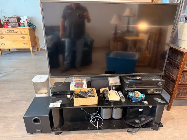 Insignia 56'' TV w/ Stand, Speakers, Blu-Ray, Etc.