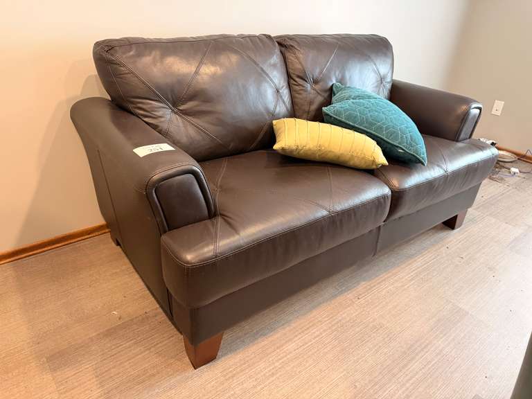 Black Faux Leather Love Seat