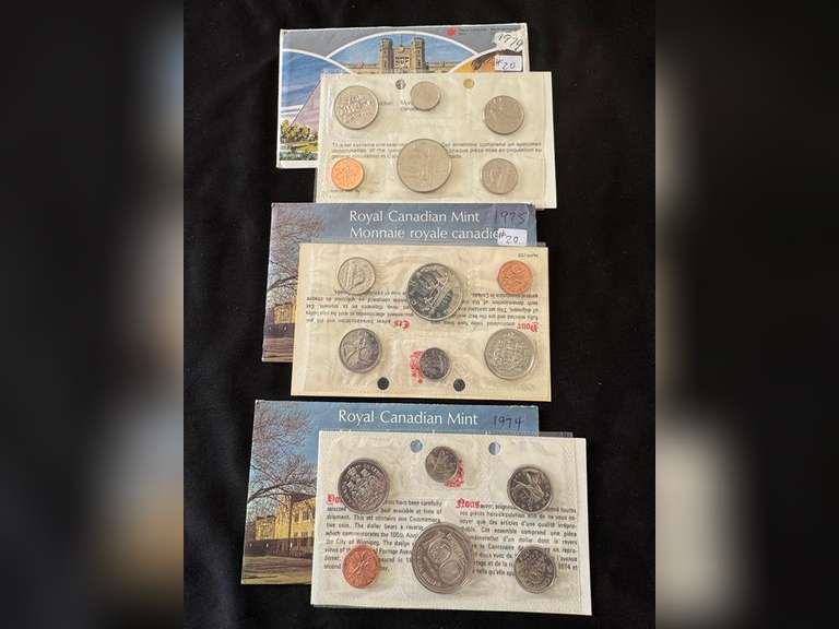 1974, 1975 &1979 Cdn UNC Coin Sets