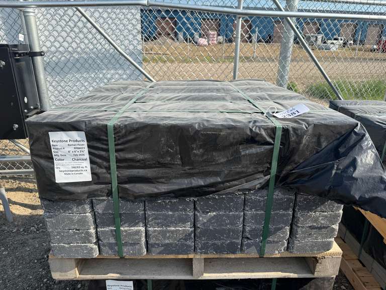 Approx (240) 8'' x 6'' x 2 3/8'' Charcoal Roman Pavers