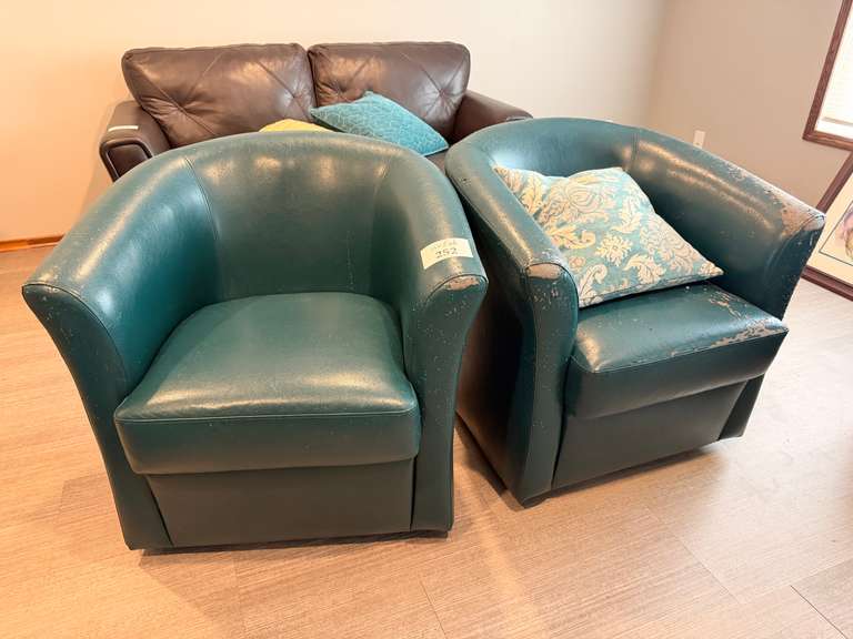 (2) Faux Leather Chairs