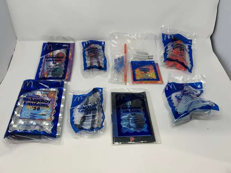 Set of (8) Sharkboy and Lavagirl Happy Meal Toys