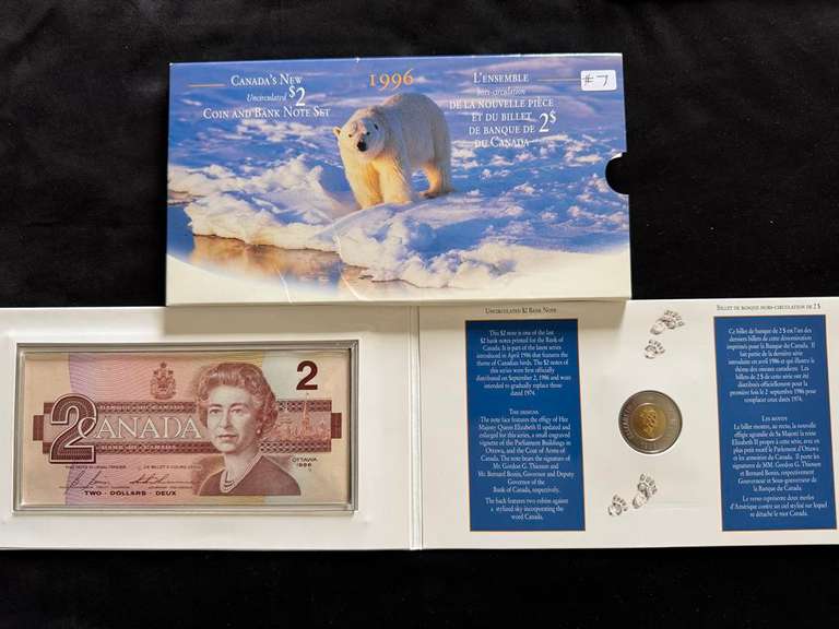 1996 Cdn $2 Coin and Bank Note Set
