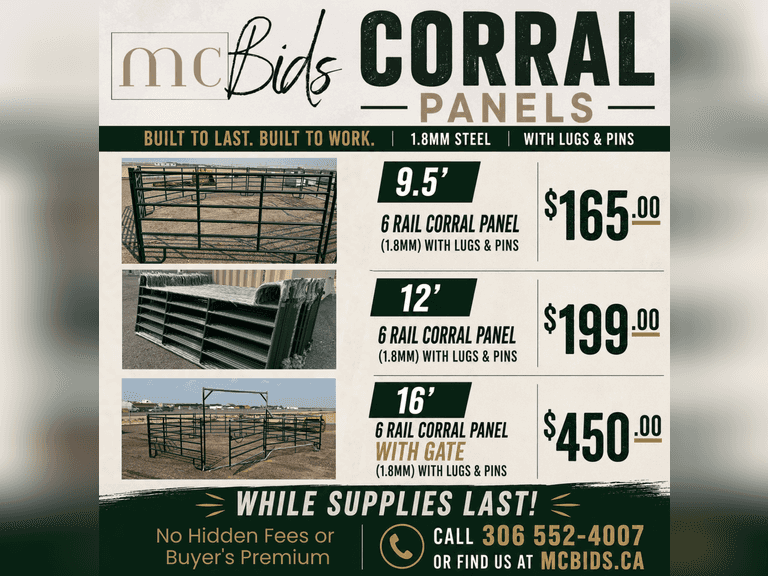 Corral Panels Available – While Supplies Last