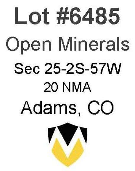 Adams, CO Open Minerals 25-2S-57W (20 NMA)