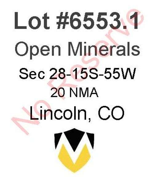 Lincoln, CO Open Minerals 28-15S-55W (40 NMA)