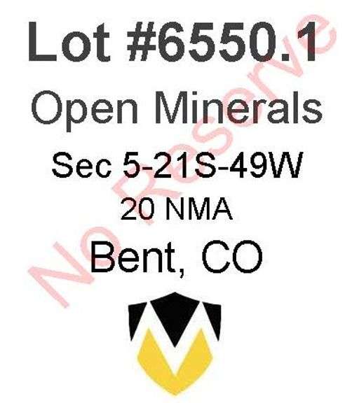 Bent, CO Open Minerals 5-21S-49W (20 NMA)