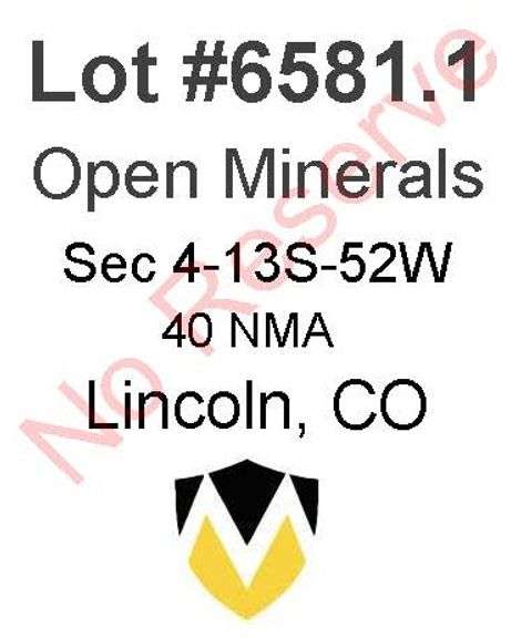 Lincoln, CO Open Minerals 4-13S-52W (20 NMA)
