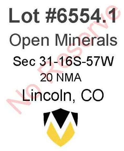Lincoln, CO Open Minerals 31-16S-57W (20 NMA)