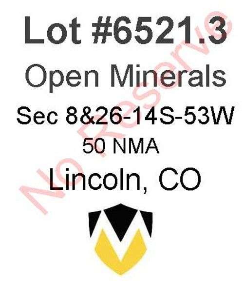 Lincoln, CO Open Minerals 8,26-14S-53W (50 NMA)
