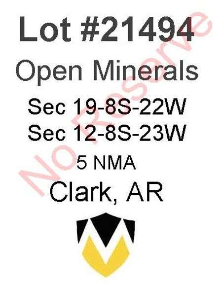 Clark, AR Open Minerals 19-8S-22W; 12-8S-23W