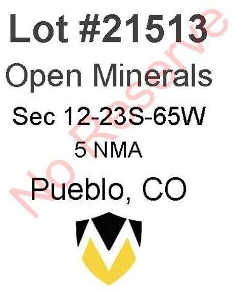 Pueblo, CO Open Minerals 12-23S-65W