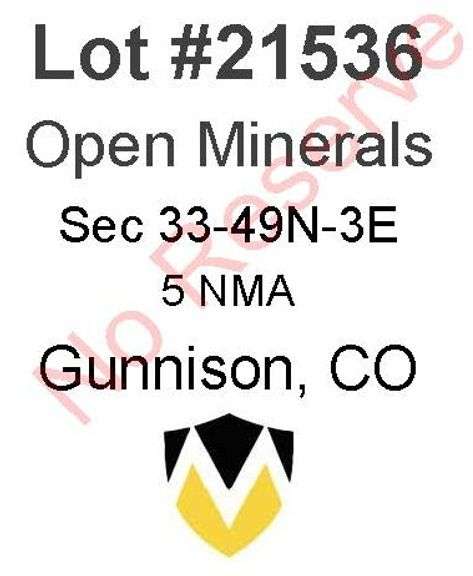 Gunnison, CO Open Minerals 33-49N-3E