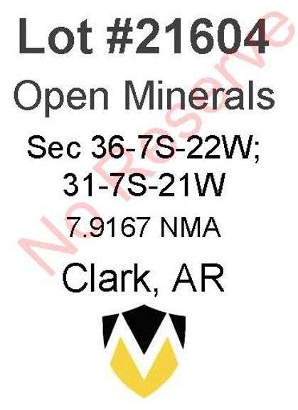 Clark, AR Open Minerals 36-7S-22W; 31-7S-21W