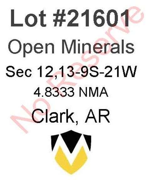 Clark, AR Open Minerals 12,13-9S-21W