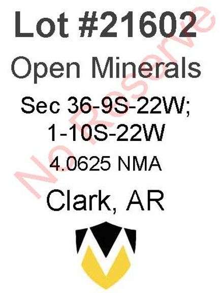 Clark, AR Open Minerals 36-9S-22W; 1-10S-22W