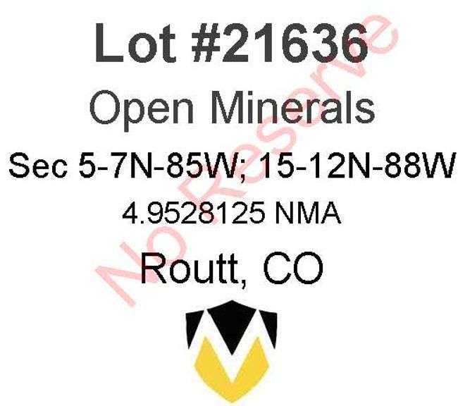 Routt, CO Open Minerals 5-7N-85W; 15-12N-88W