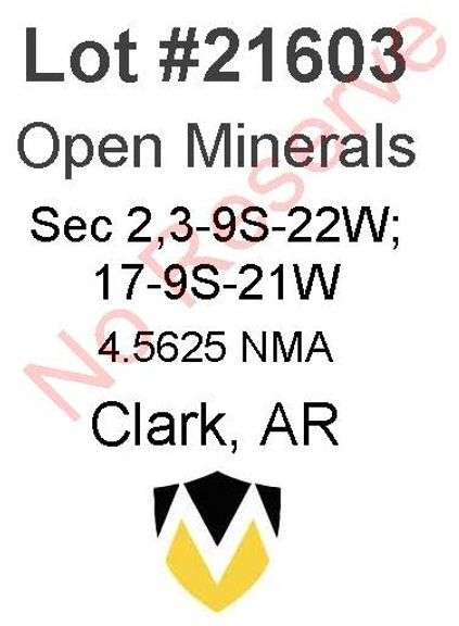 Clark, AR Open Minerals 2,3-9S-22W; 17-9S-21W