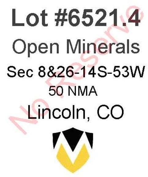 Lincoln, CO Open Minerals 8,26-14S-53W (100 NMA)